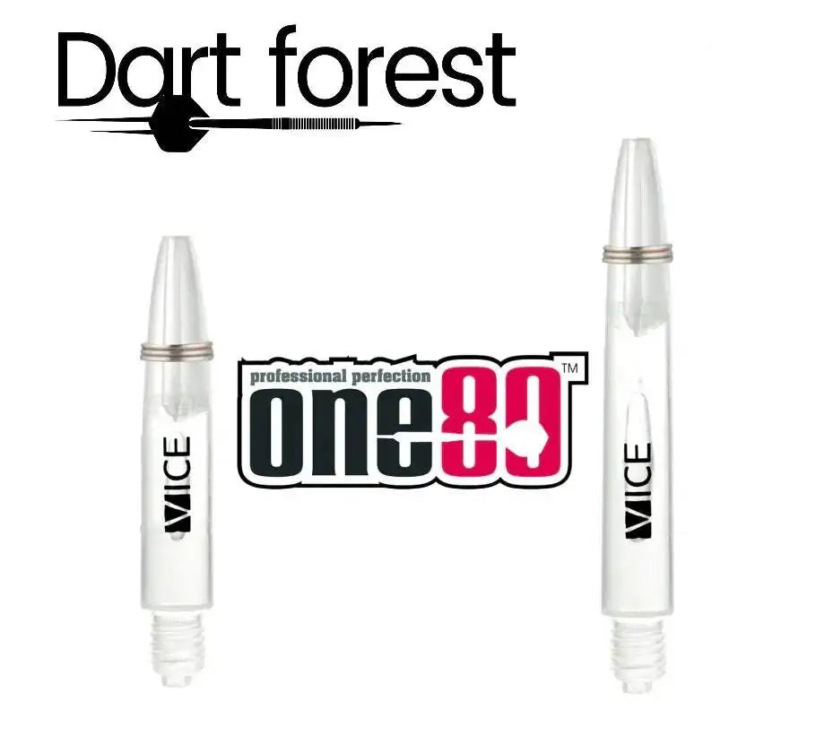 One80 Vice Dartspitzen, transparent mit Metallring, professionelle Dartzubehör für Präzision