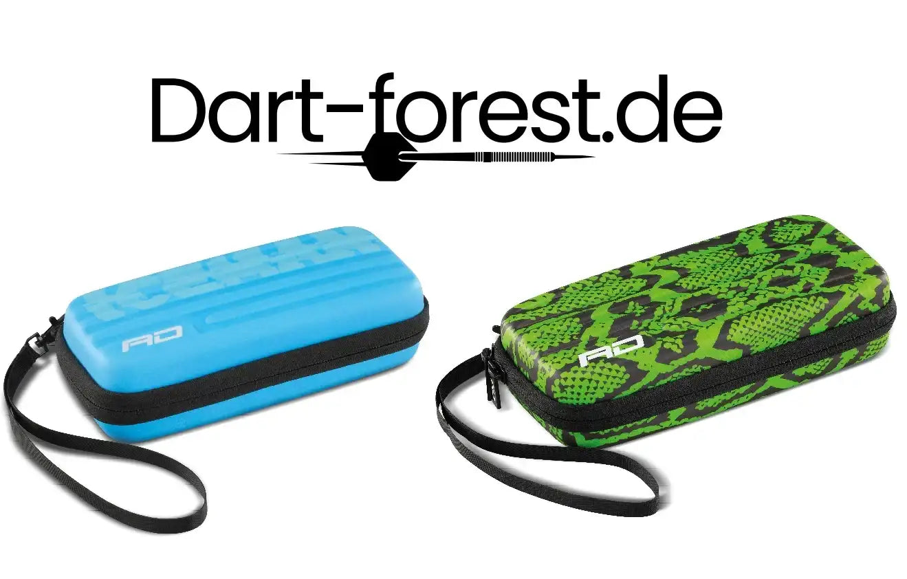AD Dart Etui in Blau und Grün mit Schlangenmuster, ideal für Dart-Zubehör und Transport