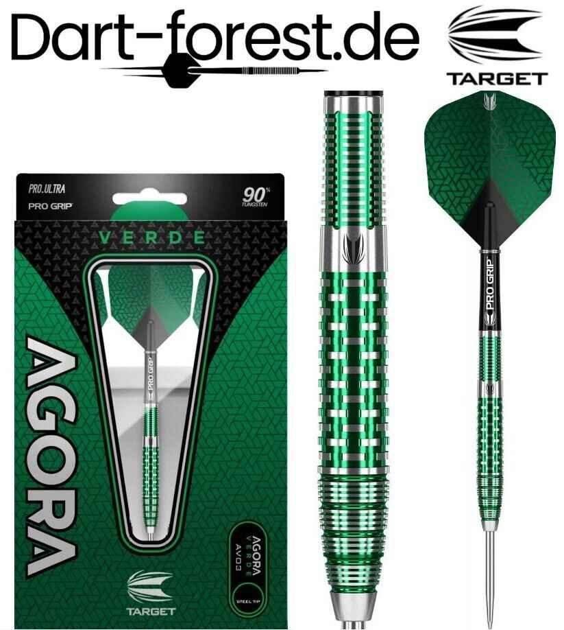 Target Agora Verde Dartpfeil mit Pro Grip, 90% Wolfram, grün-silber, inkl. Verpackung