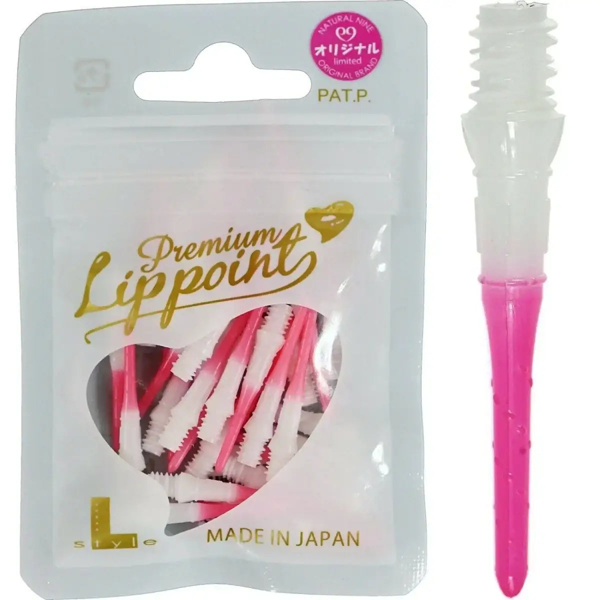 Premium Lippoint Dartspitzen pink-weiß, Made in Japan, für Darts Zubehör