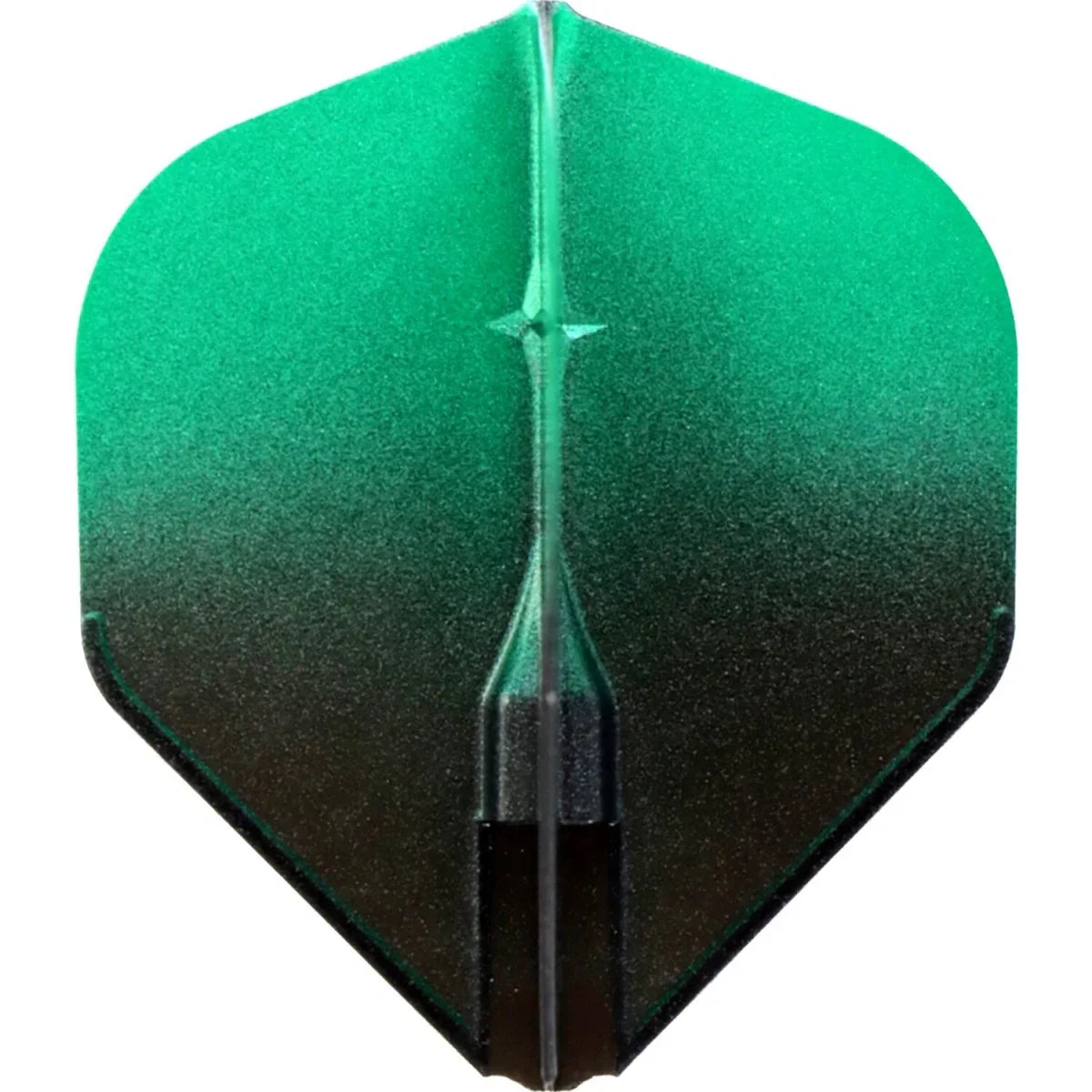 Two-tone green dart flight with gradient design for dart accessories