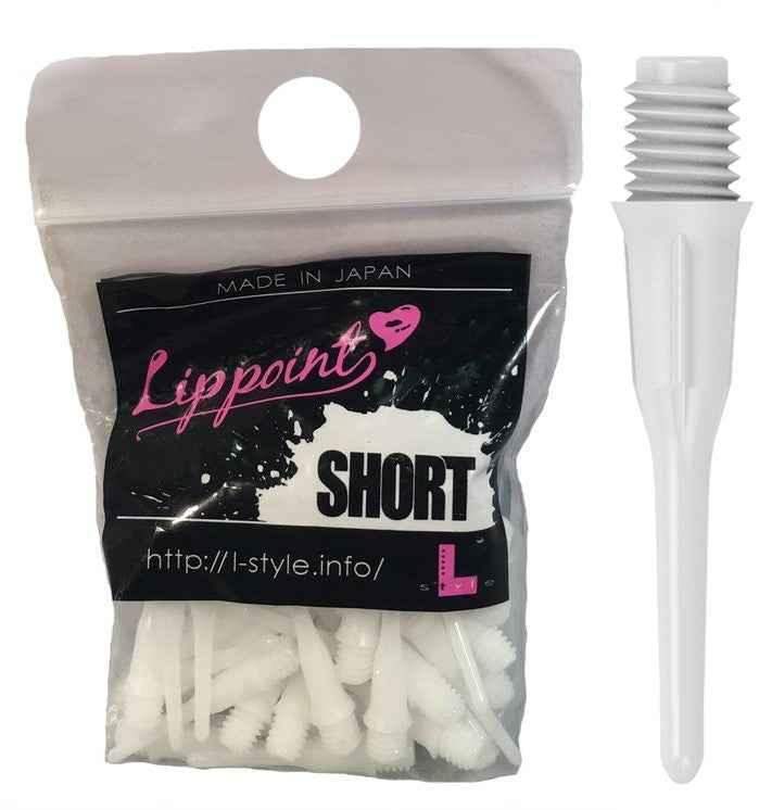Lippoint Short weiße Dartflights, Made in Japan, L-Style Zubehör für Darts