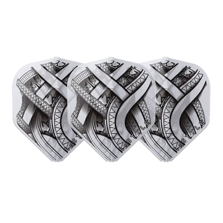 L-Style Dartflights mit Eiffelturm-Design, weiß-schwarz, für Dartsportler