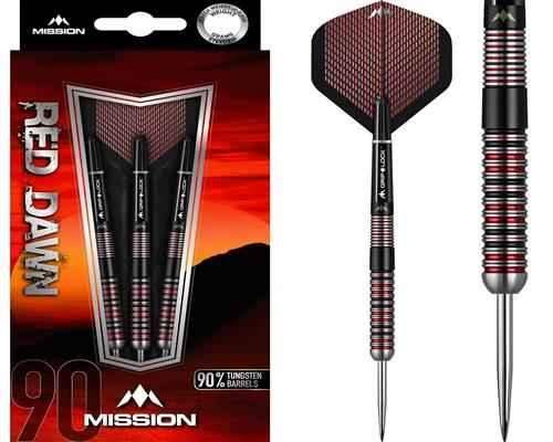 Mission Red Dawn Darts mit 90% Wolfram und schwarz-rotem Design