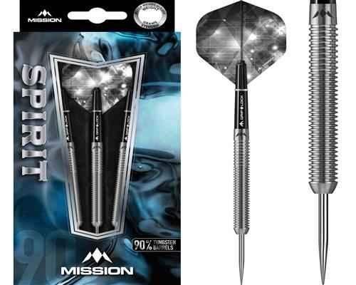 Mission Spirit 90% Tungsten Darts mit glitzernden Flights und Präzisions spitzen