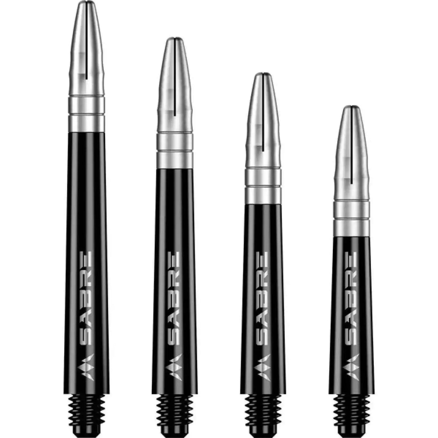 Sabre Dartpfeile, schwarz-silber, verschiedene Längen für Präzisionsspiel