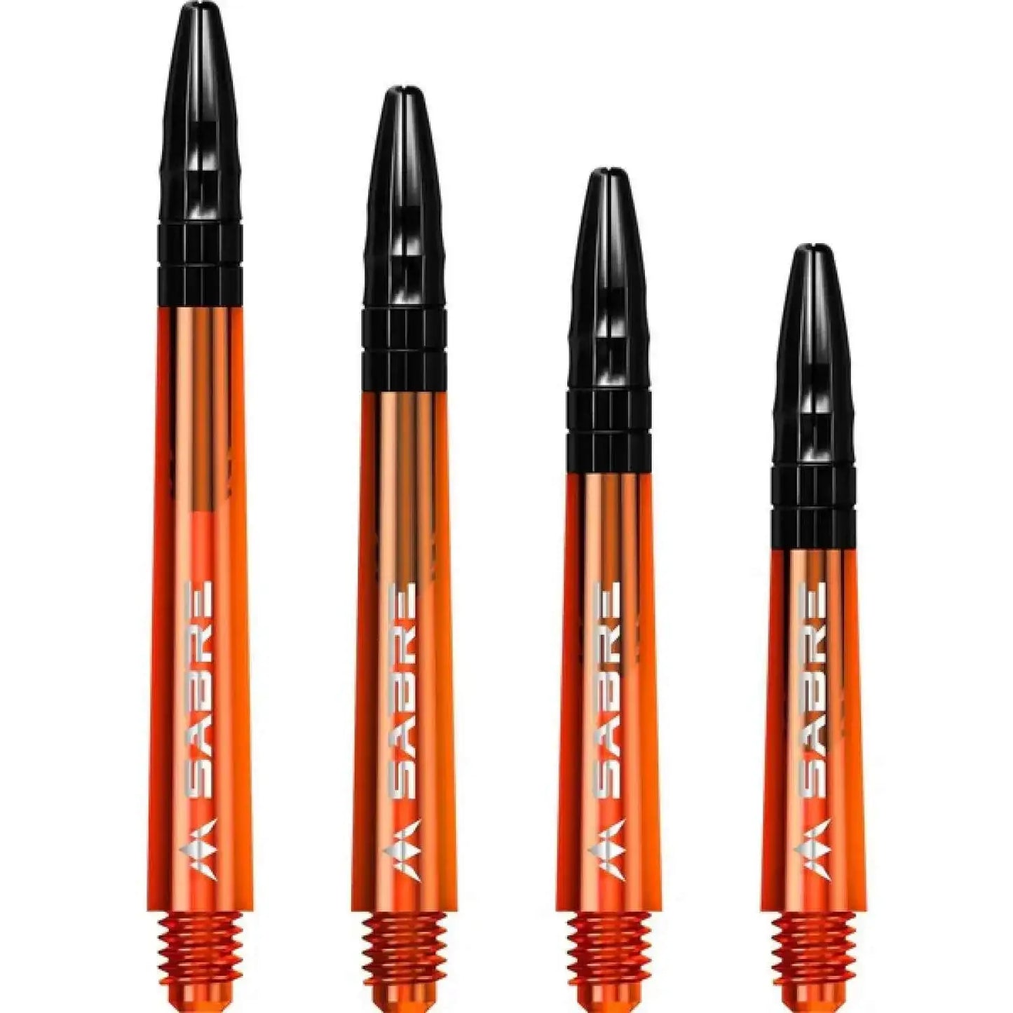 Orange Sabre Dartshafts mit schwarzen Köpfen – ideal für Dartspieler