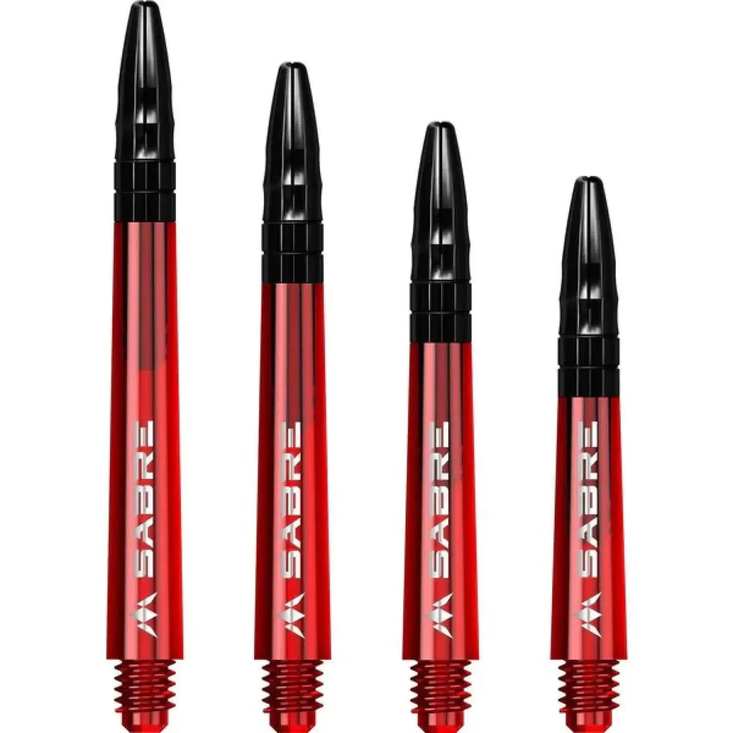 Rote Sabre Dartshafts mit schwarzen Spitzen, ideal für Dartpfeile und Dartsport