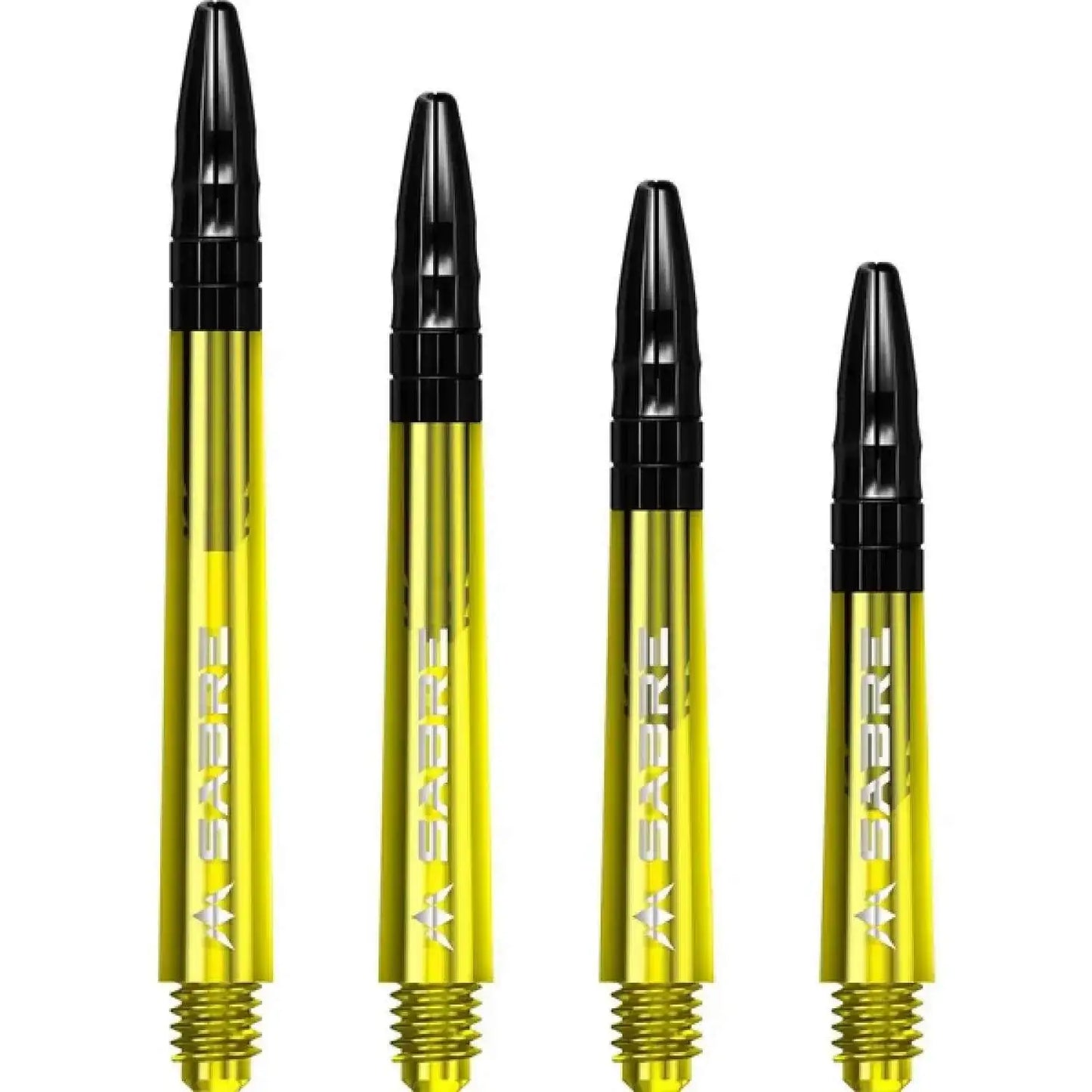 Gelbe Sabre Dartshafts mit schwarzen Spitzen, ideal für Dartpfeile und Dartszubehör