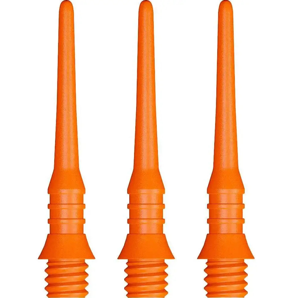 Drei orangefarbene Dartpfeilspitzen für Bristle Boards, ideal für Dart-Spieler