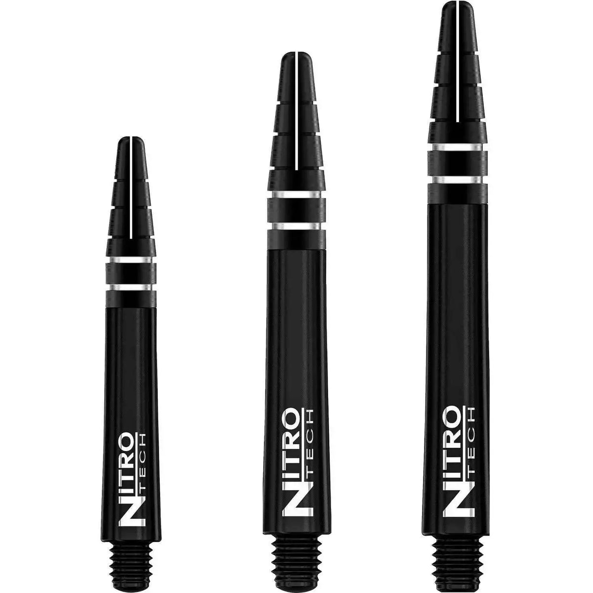 Nitro Tech Dartshafts schwarz, verschiedene Längen für Darts, ideal für Dartspieler