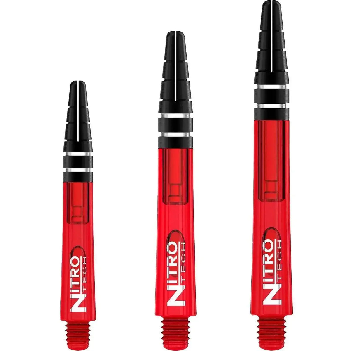 Rote Nitro Tech Dartpfeile mit schwarzen Flights – ideal für Dartspieler