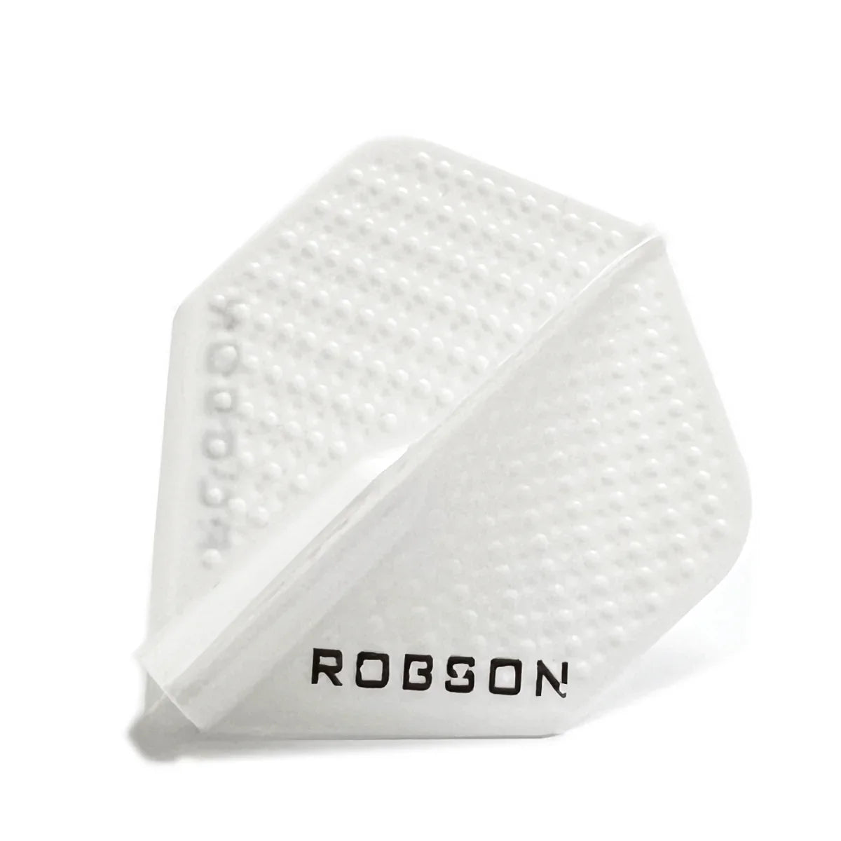 Weißer Robson Dartflügel mit texturierter Oberfläche für optimale Grip und Flugstabilität