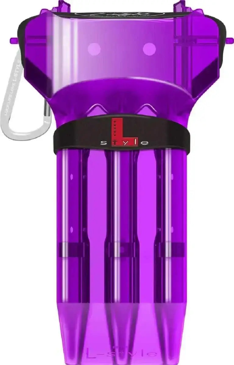 L-Style Dart-Halterung in lila mit Karabiner, ideal für Dart-Zubehör und Transport