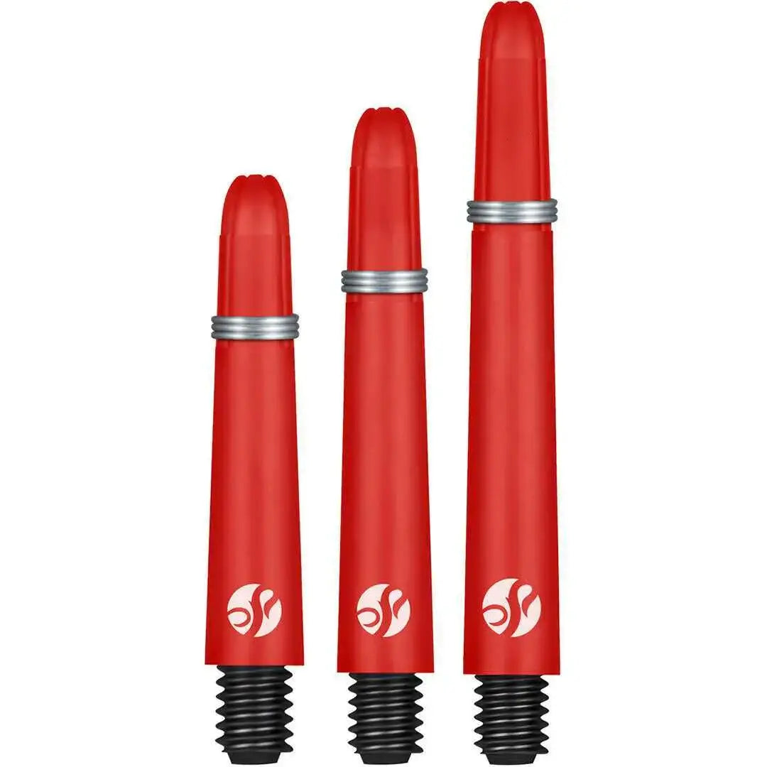 Rote Dartpfeile mit silbernen Ringen und Logo – ideal für Dartspieler