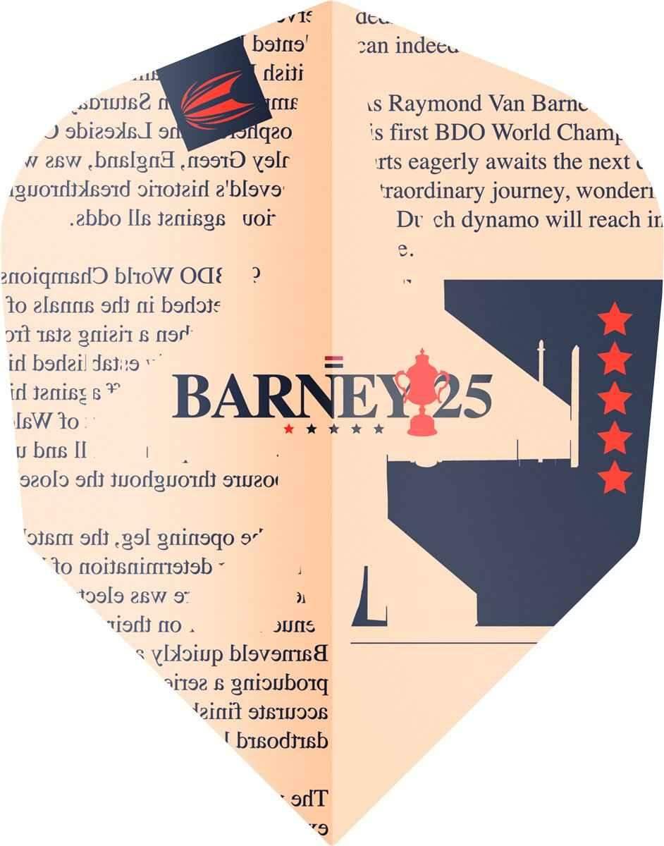 Barney 25 Dartflights mit Trophäen-Design und roten Sternen für Dartsportler