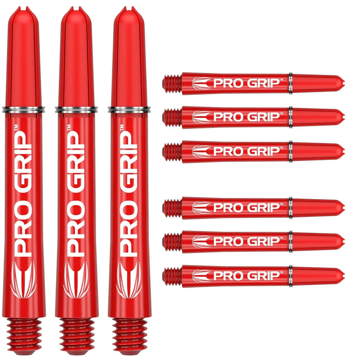 Rote Pro Grip Dartpfeile mit weißem Logo, ideal für Dart-Spieler und Dart-Zubehör