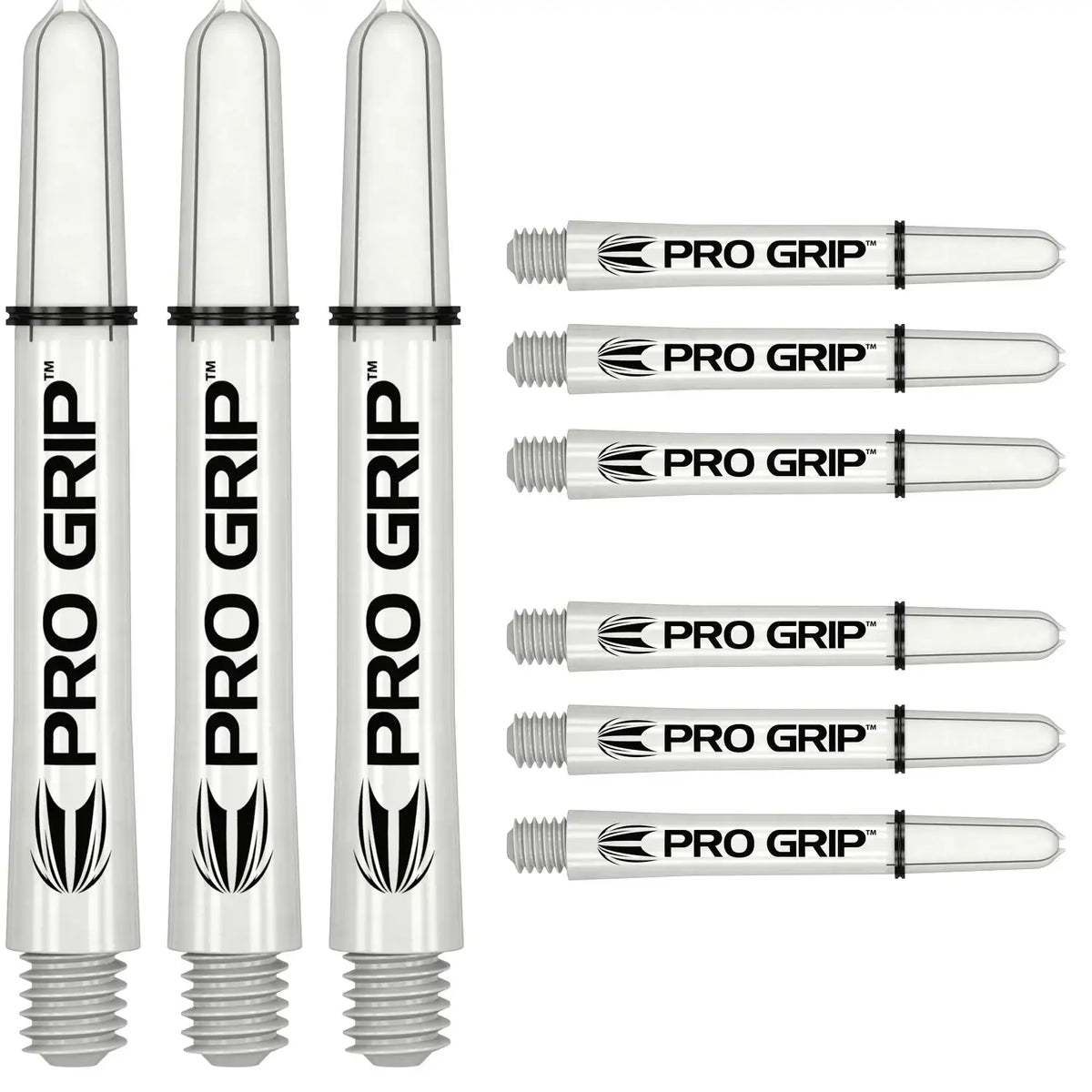 PRO GRIP Dartzubehör, transparente Flights mit schwarzem Logo, ideal für Dartspieler