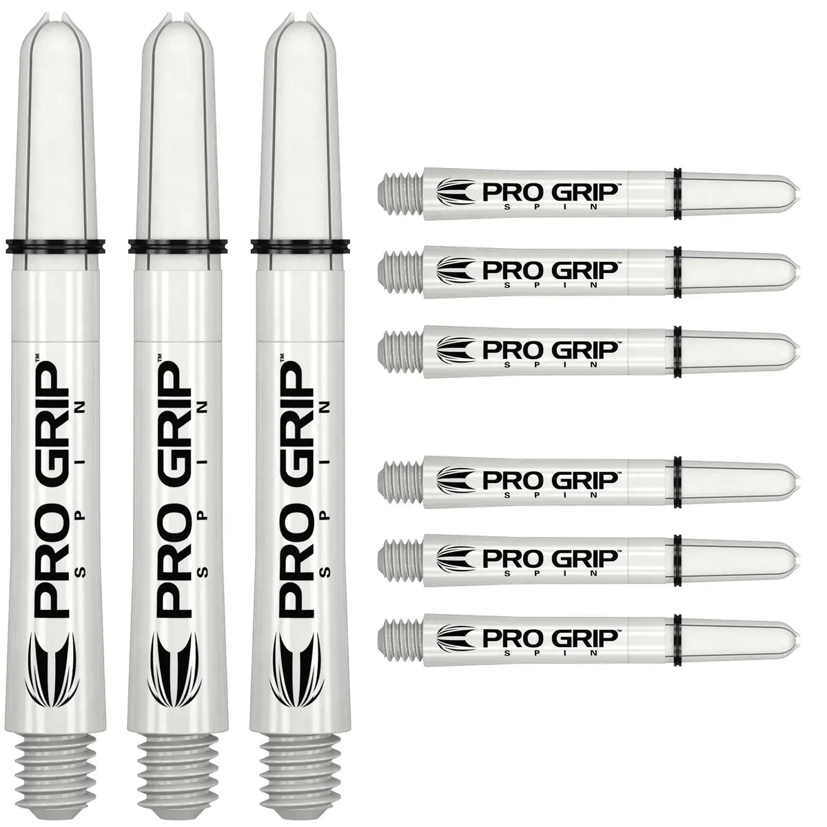 PRO GRIP SPIN Dartflights – transparente Flights mit schwarzem Logo für optimale Flugstabilität
