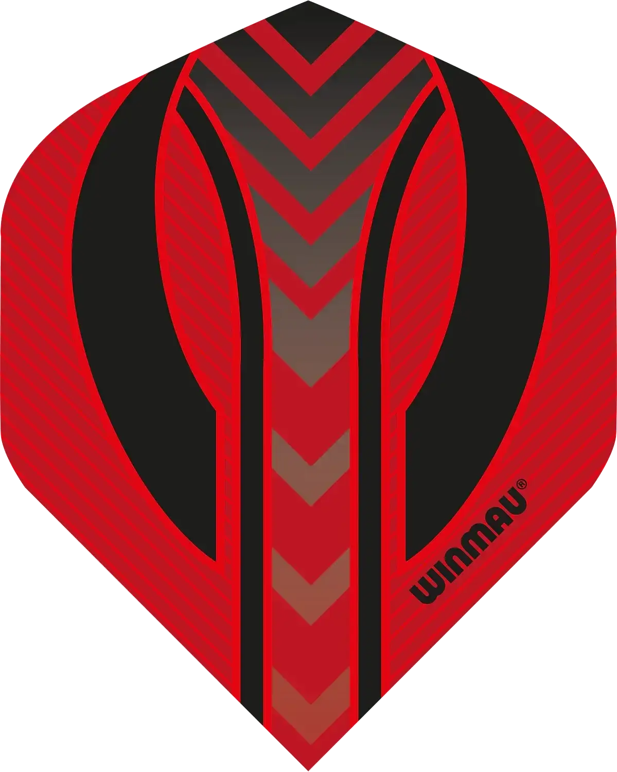 Winmau Dartflügel in Rot-Schwarz mit Chevron-Muster
