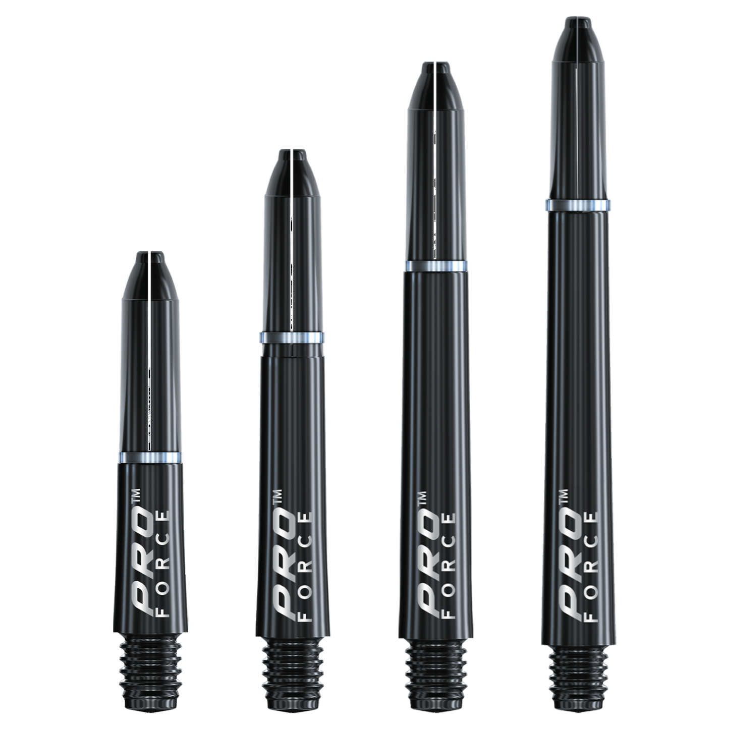 Schwarze Pro Force Dartpfeile mit silbernen Ringen, ideal für Dart-Spieler und Wettkämpfe