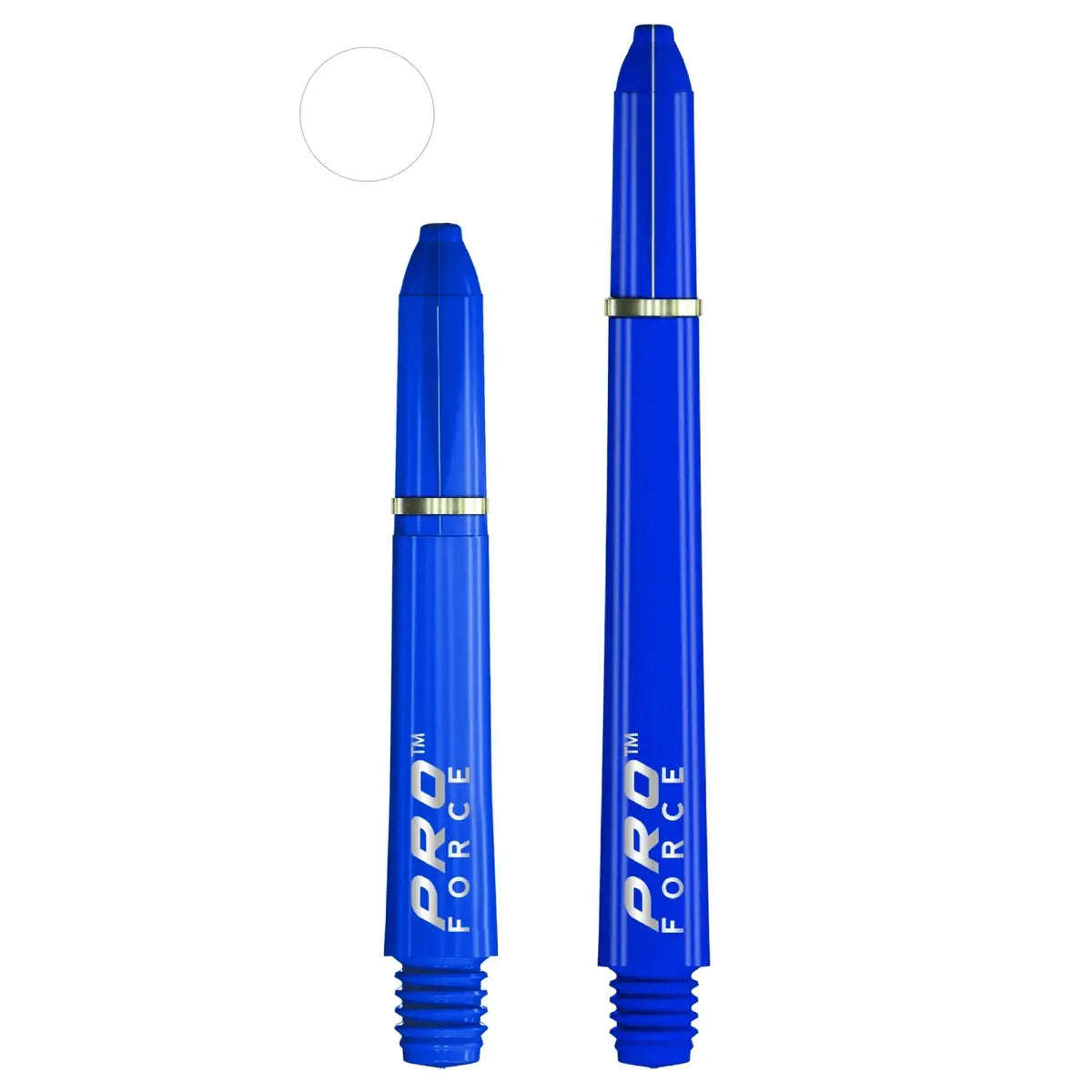Blaue Pro Force Dartpfeile mit goldener Verzierung – ideal für Dartsportler