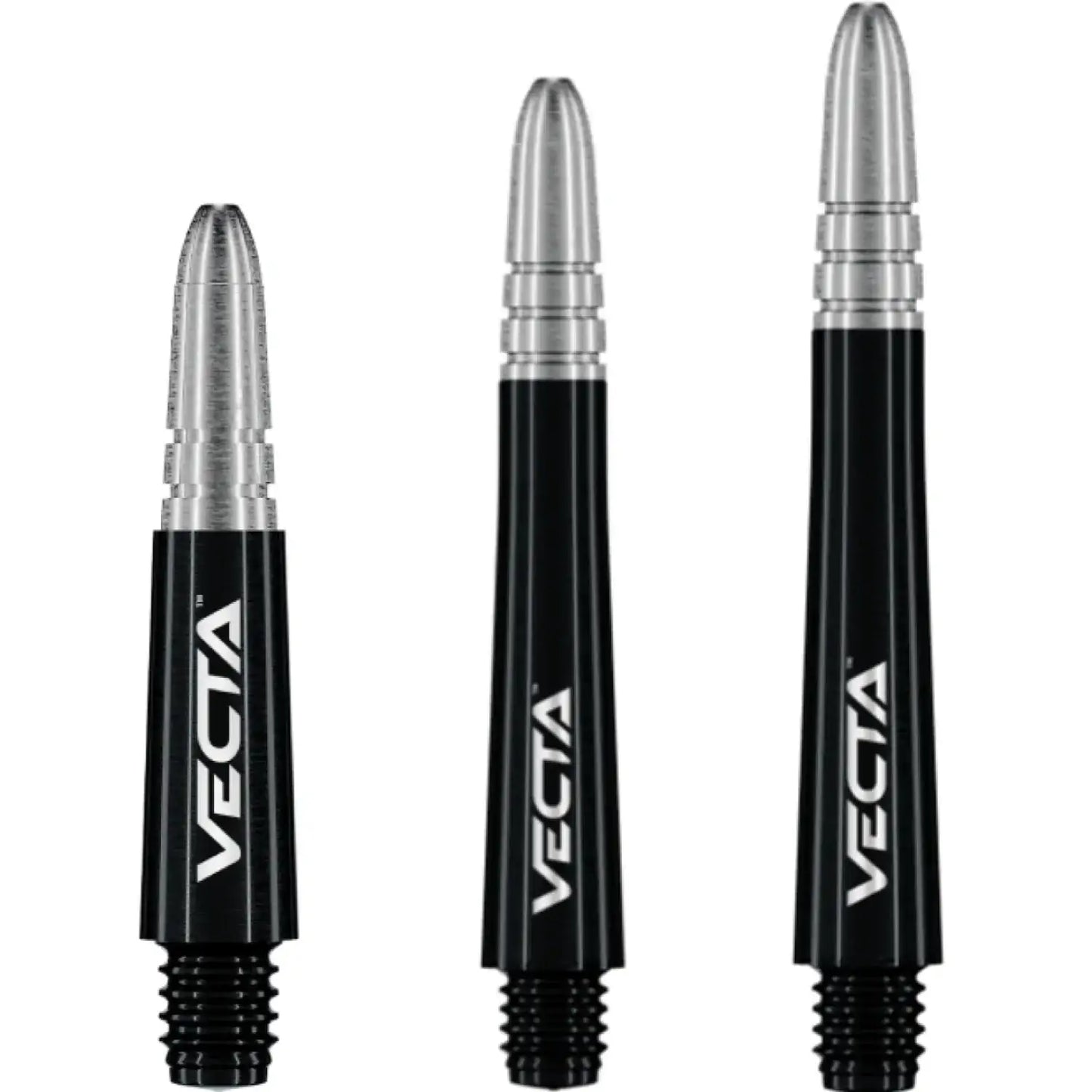 Vecta Dartpfeile mit schwarzem Schaft und silberner Spitze, ideal für Dart-Spieler