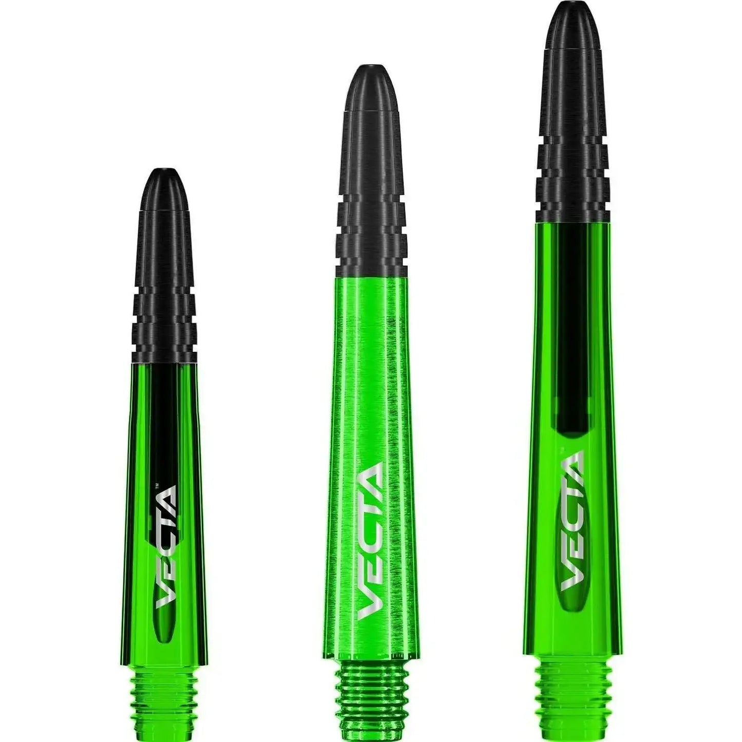 Grüne Vecta Dartshafts mit schwarzen Spitzen – ideal für Dartsportler