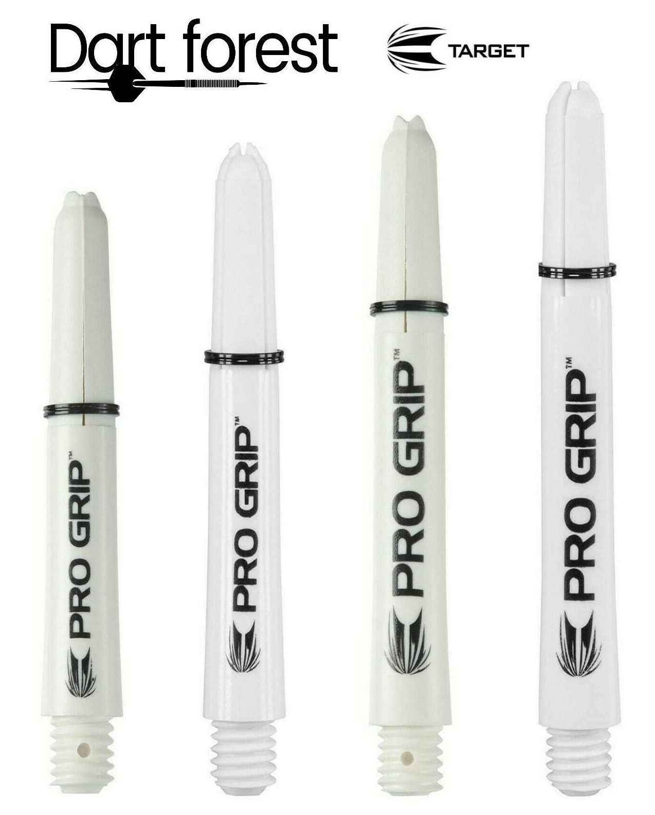 Target Shafts Pro Grip White in verschiedene Größen Shaft Dart Weiß Schaft Darts Länge Intermediate = 41,0mm