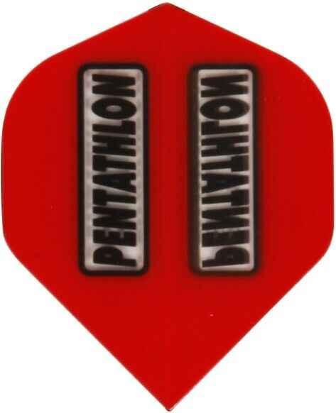 Pentathlon -6x Flight Clear Red Standard 6 Stück Flight Dart Klar Rot 100 Micron