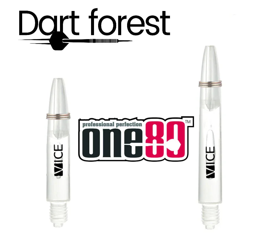 One80 Shafts Proplast Vice Clear in verschiedene Größen Dart Shaft Transparent Größe Intermediate 41mm - Dart forest