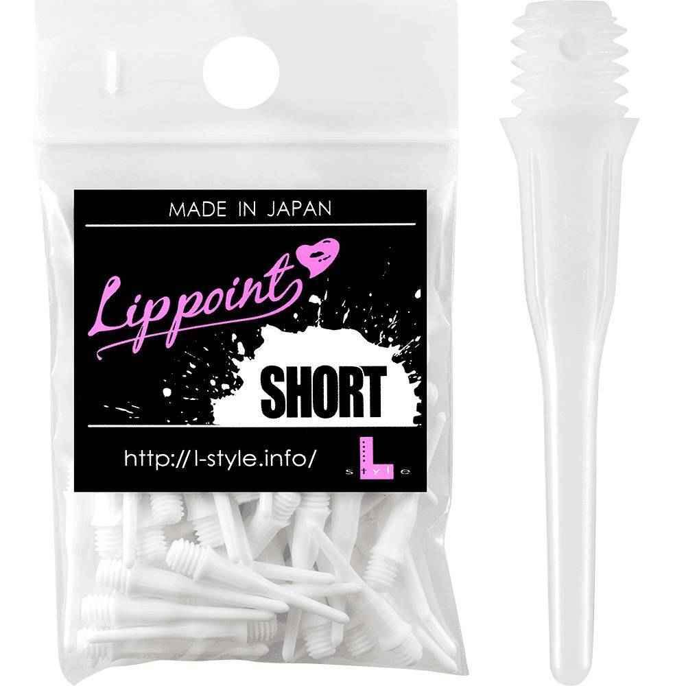 Lippoint Short Dartpfeil-Spitzen, weiß, Made in Japan – ideal für Dartpfeile und Bristle Boards